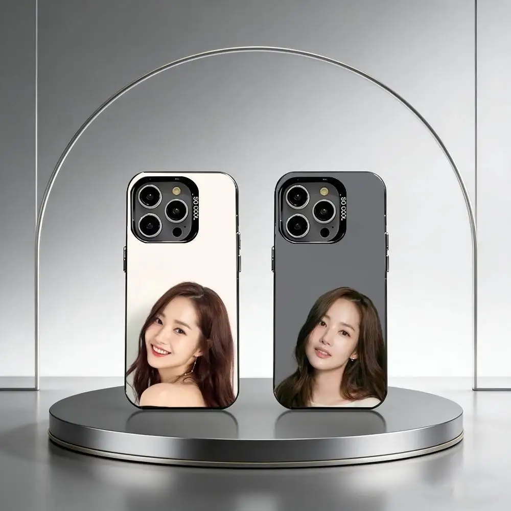 

Korean actress Park Min-young Phone Case For iPhone 17,16,15,14,13,12,11 Plus,Pro Max,XS,Colorful Silver Black Cover