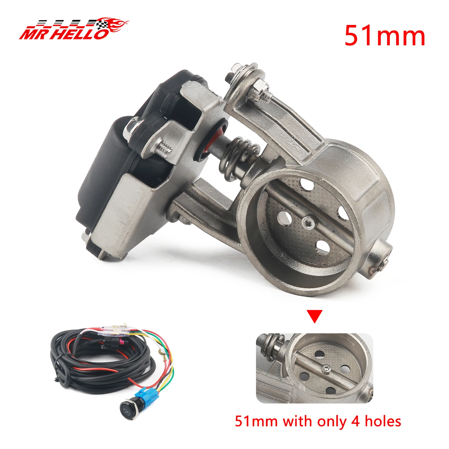 Motorfiets Uitlaatpijp Systeem Locomotief Geluiddichte Rvs Klep Elektronische Schakelaar Knop Controle 51/60/63/70/76mm