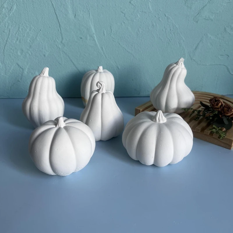 

Halloween Pumpkin Candles Silicone Mold DIY Pumpkin Shape Aroma Candles Soap Resin Drip Glue Plaster Mould Home Decor