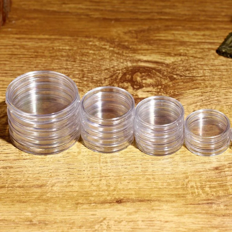 10/25PCS commemorative Coining protection box diameter21-45mm round transparent Coining capsule container storage/collection box