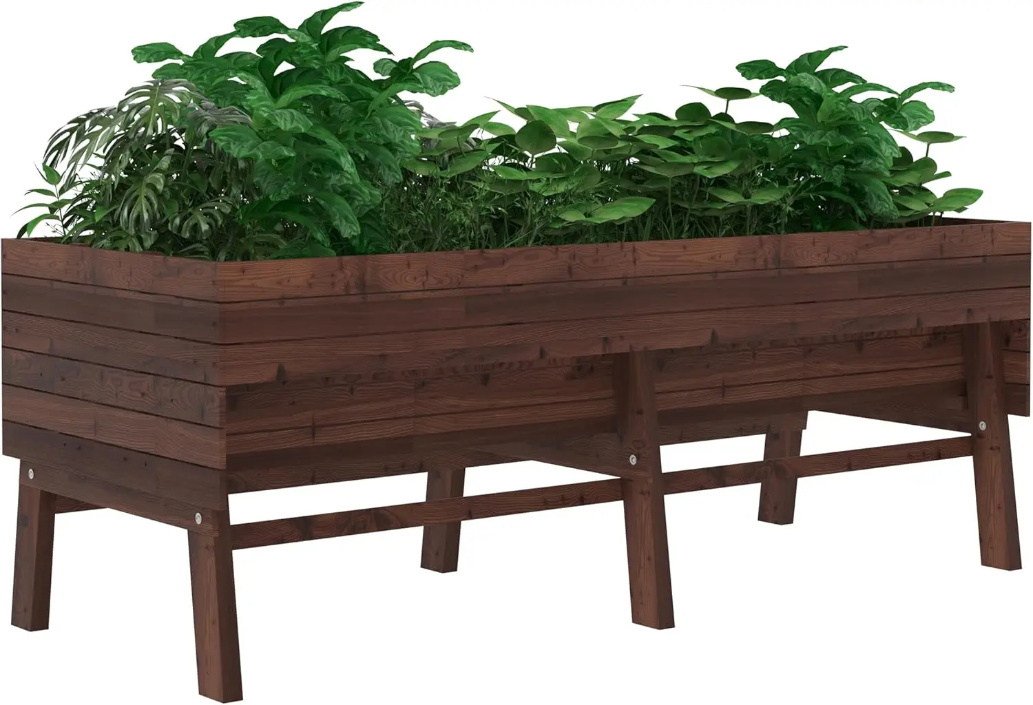 Raised Garden Bed, Outdoor Oversize Planter Box with Liner, Cedar Garden Bed with Legs for Vegetables Flower Herb,