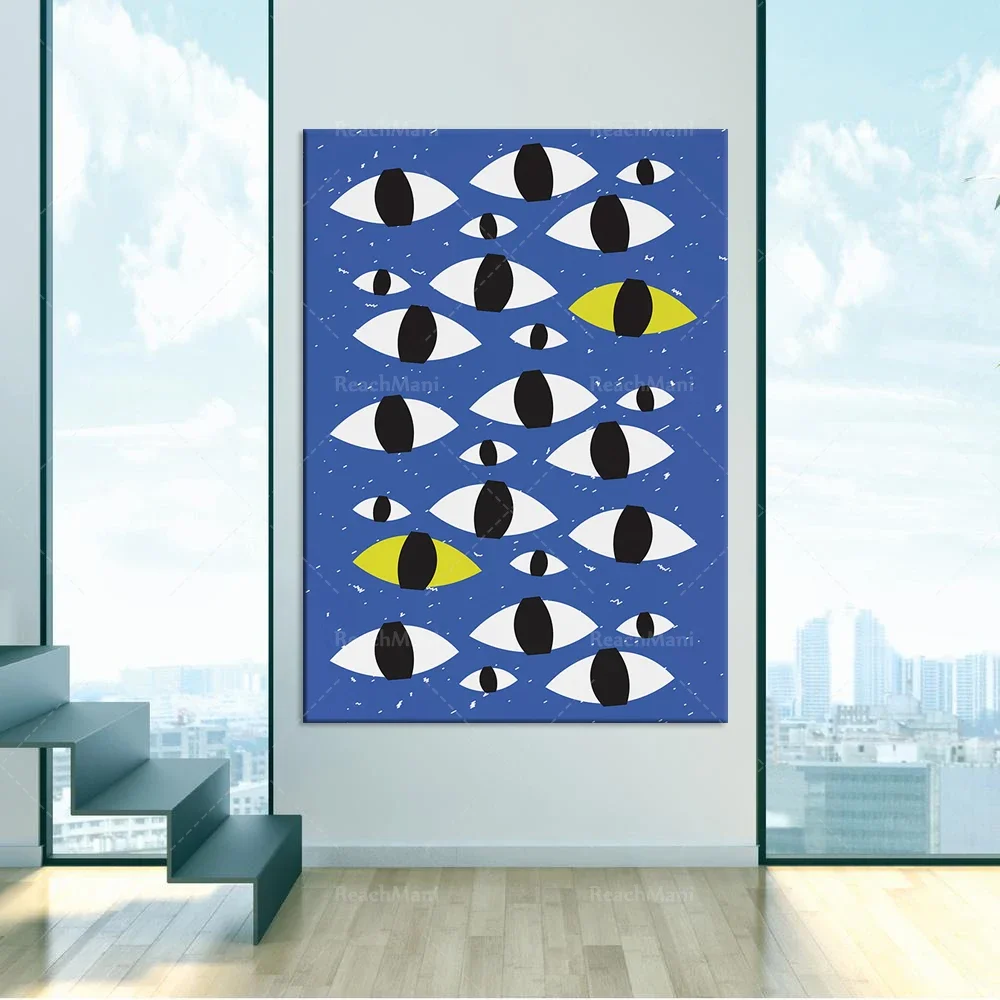 Open Your Eyes Abstract Poster | Eye Illustration | Eye Print | Model Eyes | Cat Eye | Big Eye Art Deco Wall Unique Gift Canvas