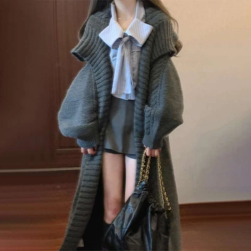 

Lazy Wind Loose Long Sweater Coat 2025 Autumn and Winter Women's Knitted Cardigan Coat
