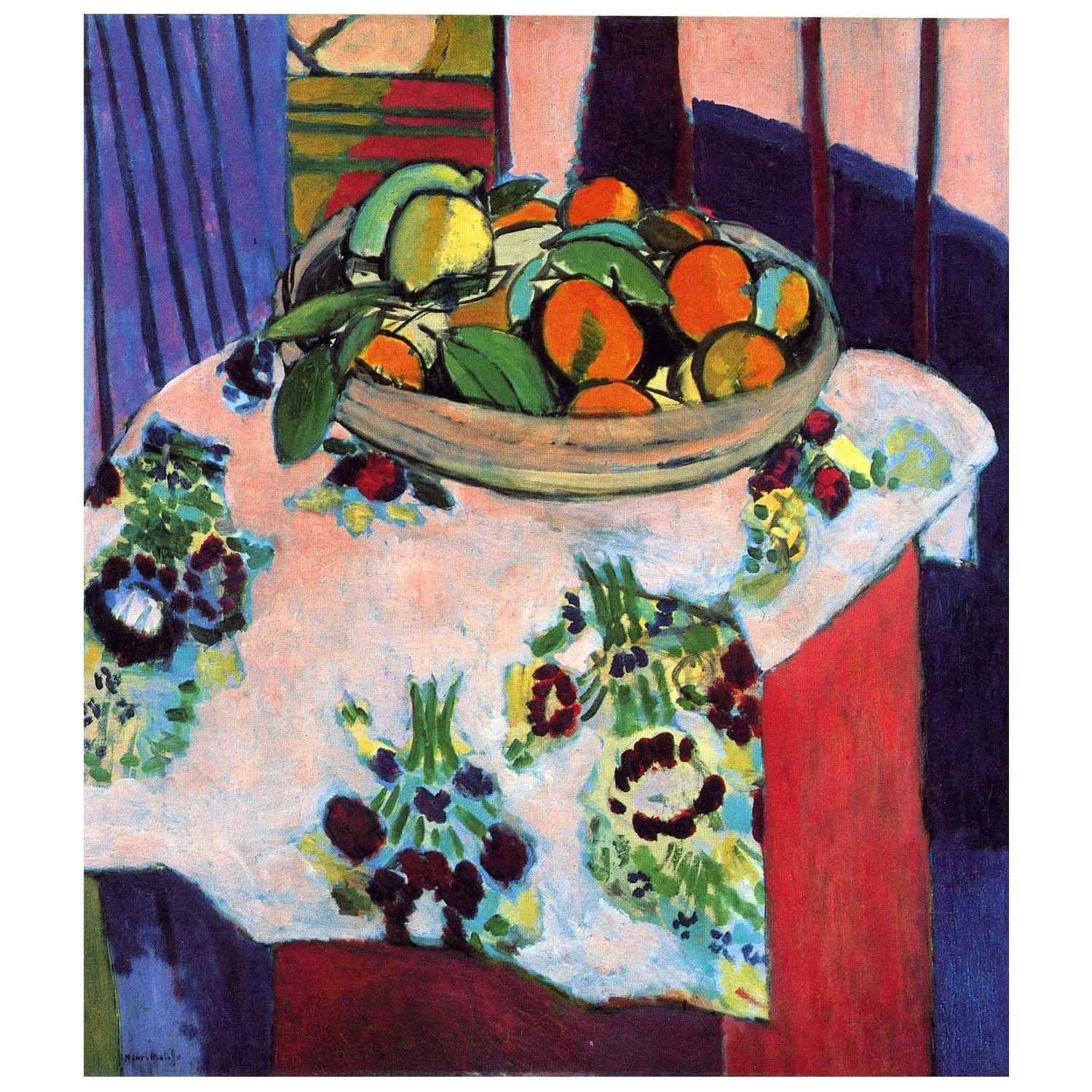 Hand painted high quality reproduction of  Basket with Oranges  by Henri Matisse still life oil painting home wall decor art