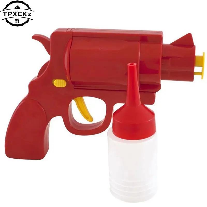 Creative Gun Seasoning Jar Original Plastic Sauce Bottle Condiment Dispenser Ketchup Mustard Sauce Bottle Kitchen Cooking Tools