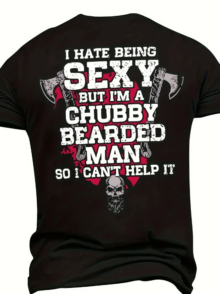 

Plus Size Men's T-Shirt - Hammer Skull Design, Comfortable for Casual Wear