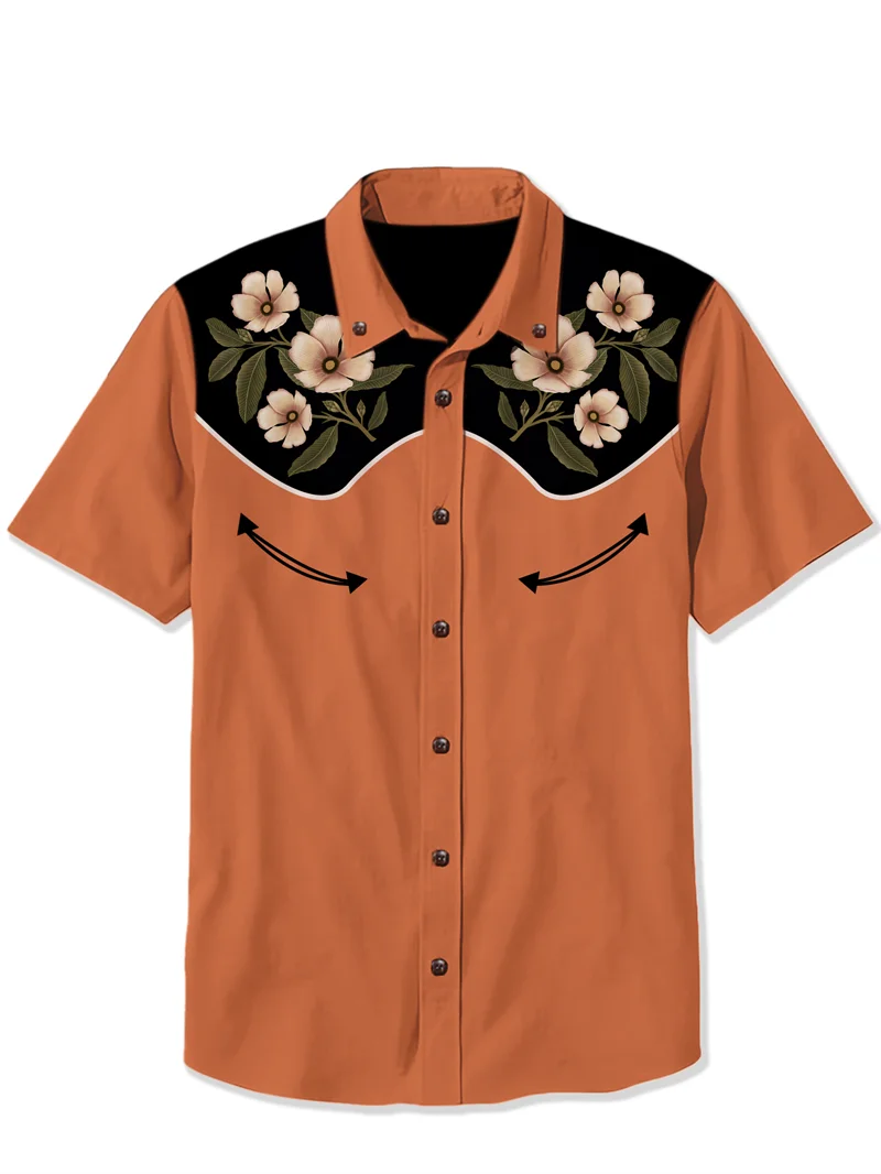 Retro Cartoon Cat 3D Men's Shirt Street Fashion Short Sleeved Shirt Men's Hawaiian Shirt Men's Clothing Roupa Masculina