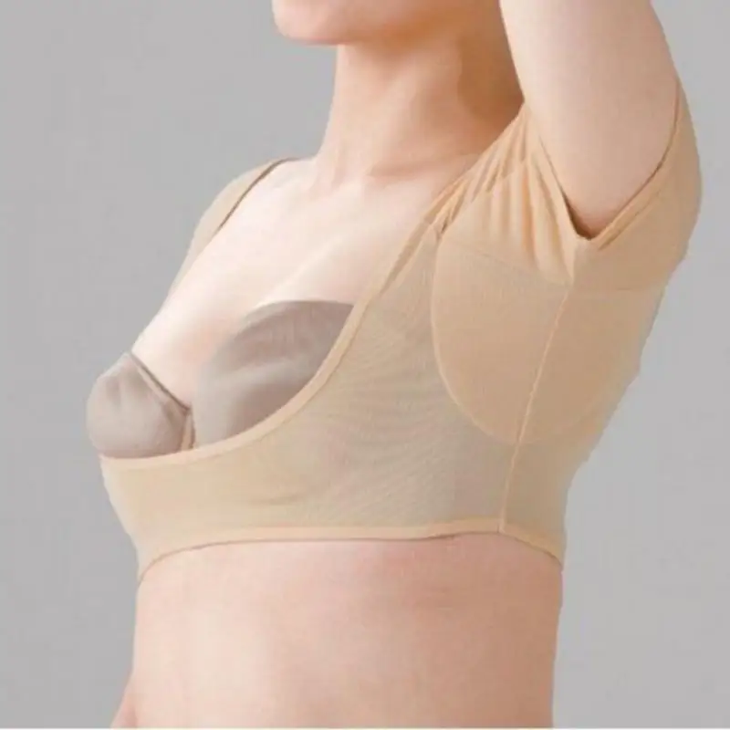 Almohadillas lavables para el sudor de las axilas, almohadillas para el sudor con forma de camiseta, protectores absorbentes de Perfume reutilizables, escudo Desodorante para mujeres