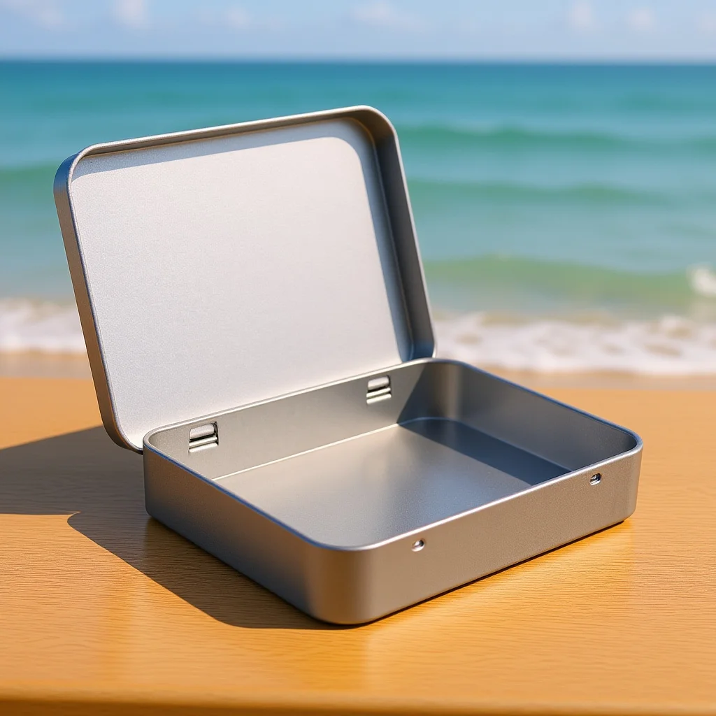 

Rectangular Metal Tin Box Hinged Lid Storage Container Gift Packaging Reusable Tinplate Can Candy Case Tea Leaves Small Tin Cans