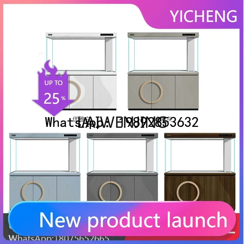 

living room new floor partition bottom filter ecological ultra-white aquarium fish tank