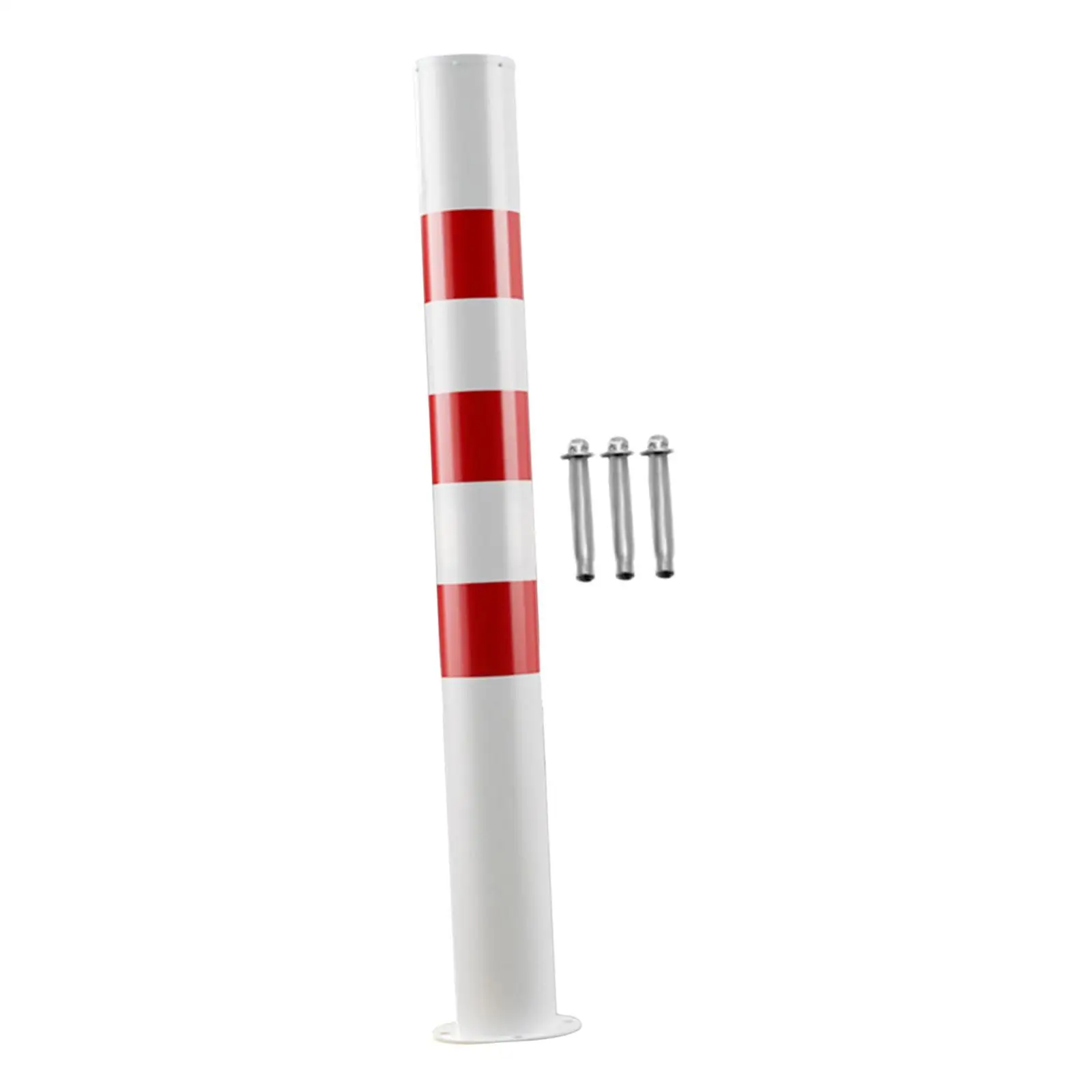 Safe Bollard 75cm H Red and White Protective Parking Bollard for Hotels Sidewalks Supermarkets Residential Communities Parking