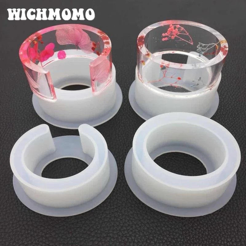 

New 1PCS Button Craft DIY Transparent UV Round Oval Width Bracelet Resin Liquid Silicone Combination Molds for Making Jewelry
