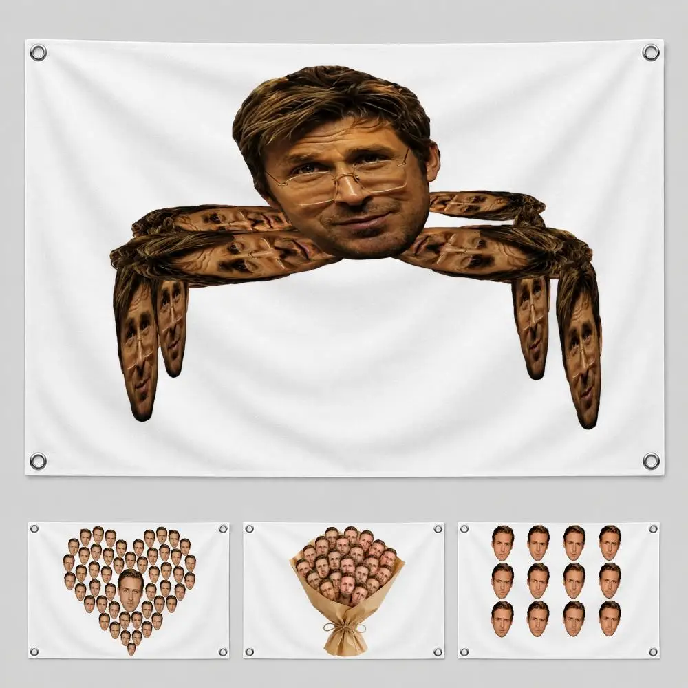 Actor Ryan Gosling Flags Home Yard & Garden Decor Banner - Indoor Outdoor Wall Hanging Flag