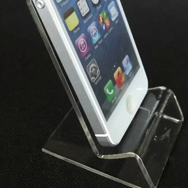 Acrylic Smartphone Stand Crystal Clear Desktop Universal Mobile Device Holder Minimalist Bracket for Home Office Daily Use view 6