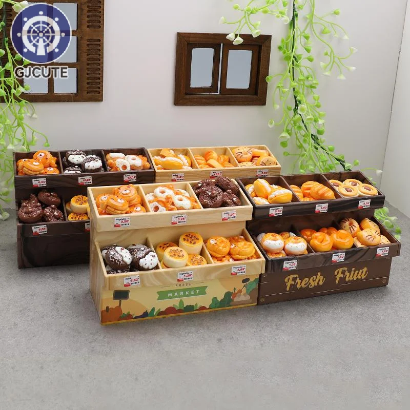 

37 шт. подставка для десерта, мини-игрушки для еды, кукольный домик, миниатюрный хлебный шкаф, имитационная модель ручной работы, украшения для сцены супермаркета