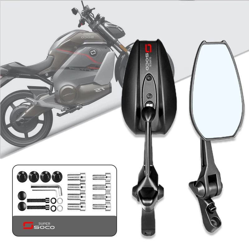Motorcycle Rearview Mirror Reverse Mirrors Reflective Side Mirror For SUPER SOCO CPx CU TC 50 MAX TS TSX 1500 Convex Mirror