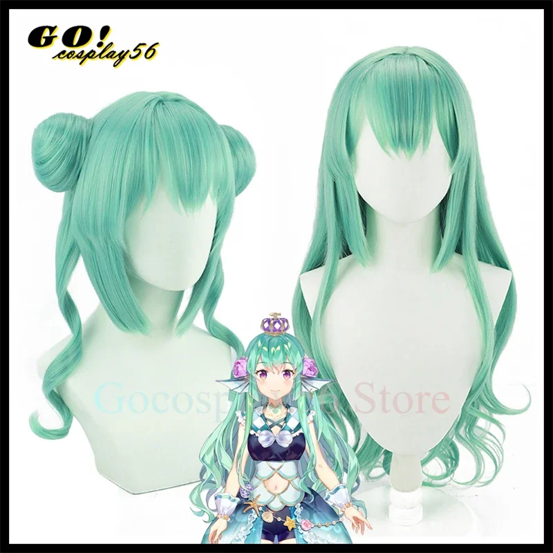 

Vtuber Finana Ryugu Косплей Парик Зеленый Короткая Бахрома Пучки Длинные Вьющиеся Волнистые Волосы NIJISANJI Idol Vitual Косплей Хэллоуин