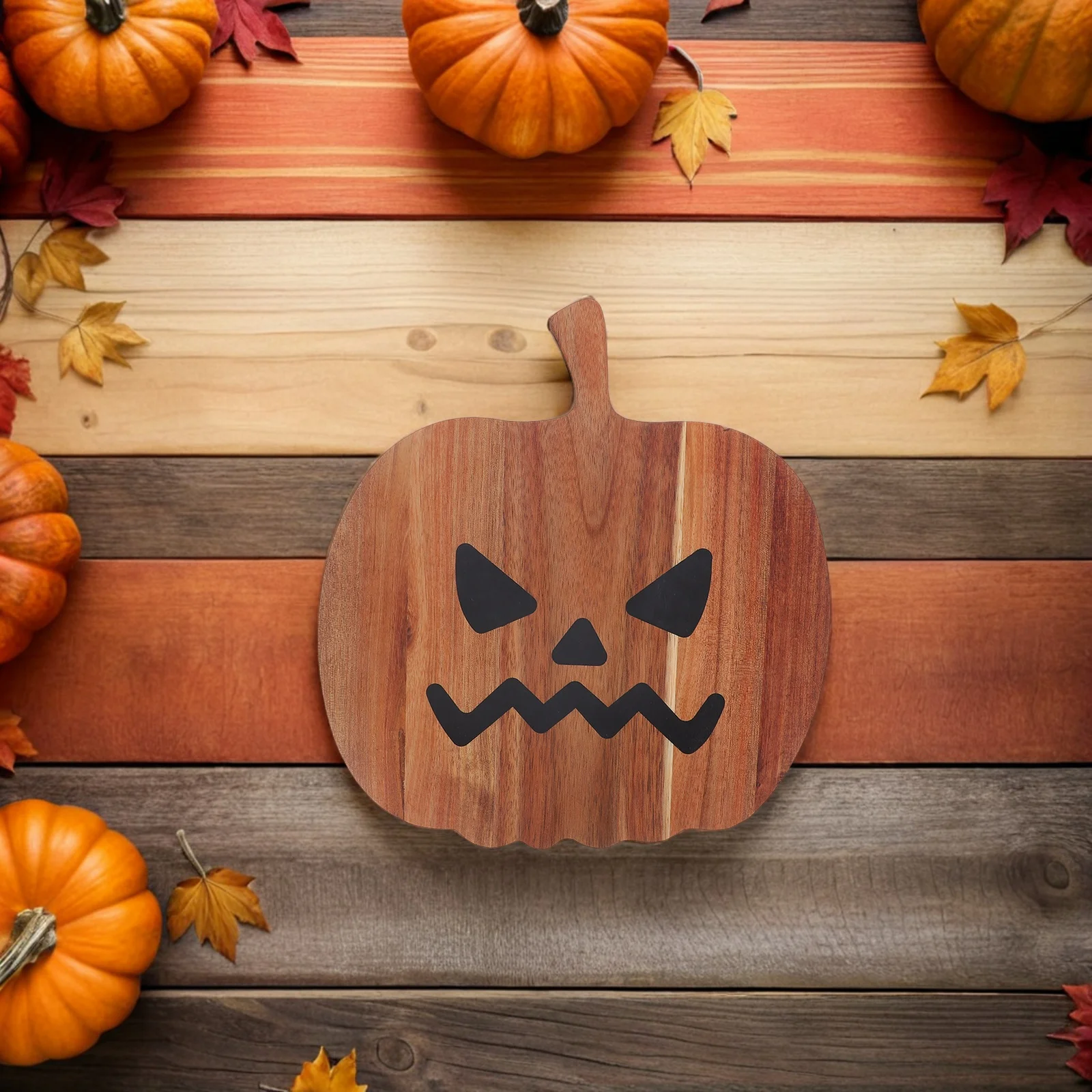 

Pumpkin Shaped Cutting Board Halloween Charcuterie Resin Acacia Wood Plate Sturdy Serving Tray for Food Fruit Steaks