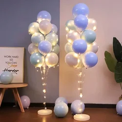 1Set Floor Balloon Column Kit With Stand, Base and String Lights For Background Decoration Bachelorette,Weddings, Birthday Party