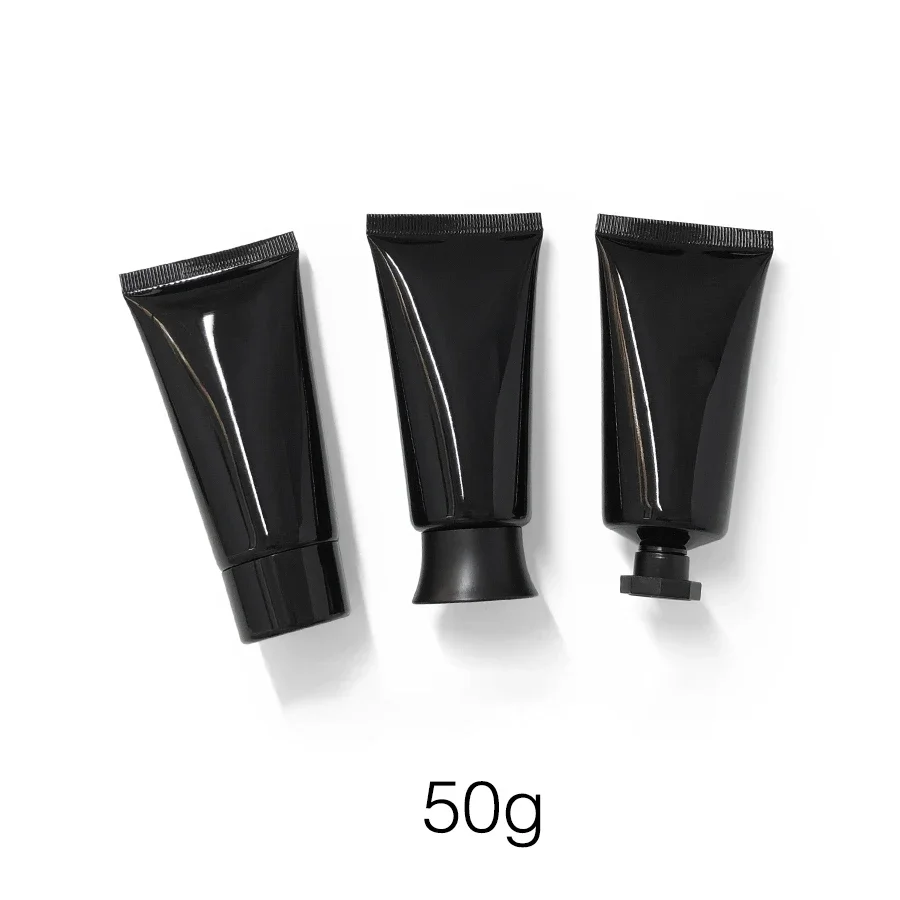 

50g Black Refillable Squeeze Bottle Cosmetic Cream Makeup Body Lotion Container 50ml Empty Plastic Soft Tube