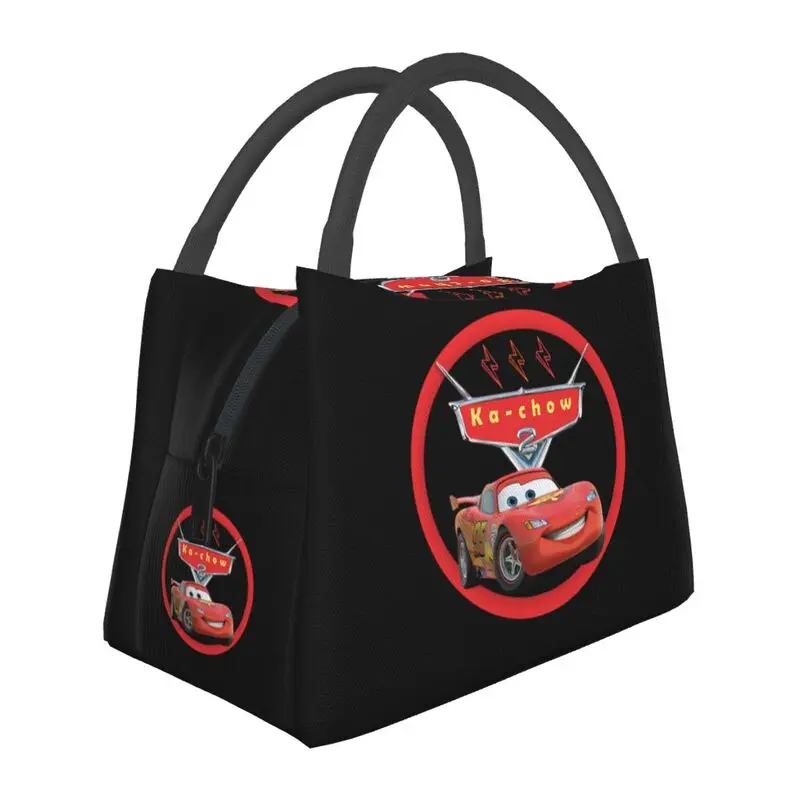 

Custom Cartoon Lightning Mcqueen Cars Lunch Bag Women Cooler Thermal Insulated Lunch Box for Office Travel
