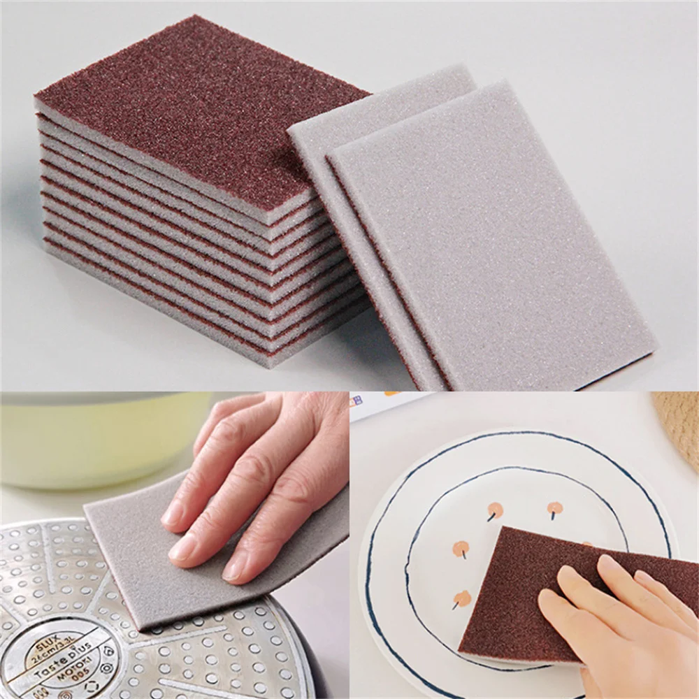 1/2/4/8Pcs Magic Sponge Eraser Carborundum Removing Rust Cleaning Brush Descaling Clean Rub for Cooktop Pot Kitchen Accessories