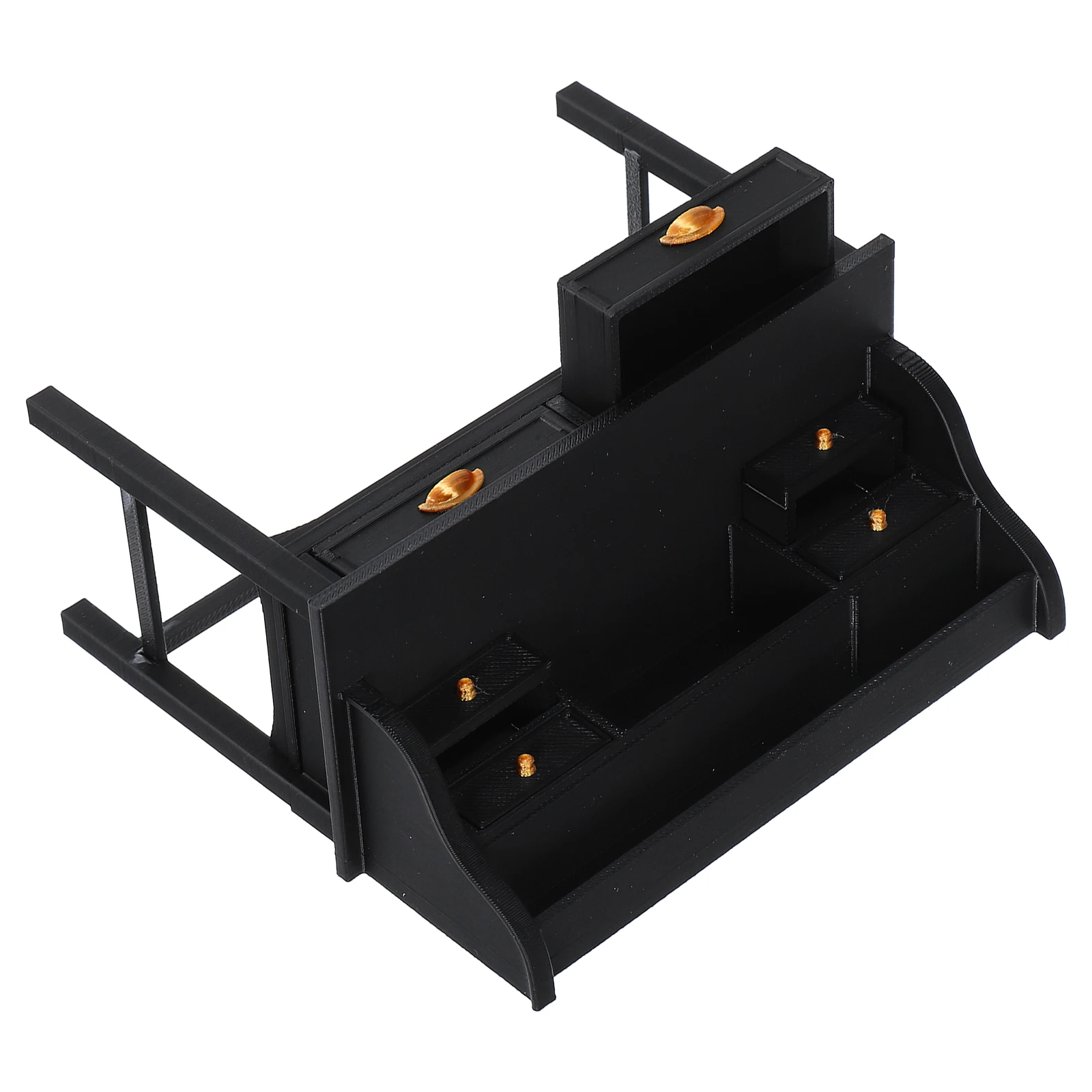 현실적인 미니 가구 소형 테이블 인형 집 액세서리 용 빈티지 플라스틱 작은 책상 소형 견고한 연구 도서관 측면