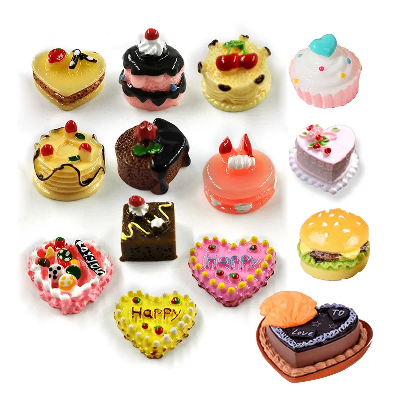Mini Cake Bread Miniature Figurine Simulated Food Japan Home Decoration Resin Raft Bonsai Ornament DIY Accessories