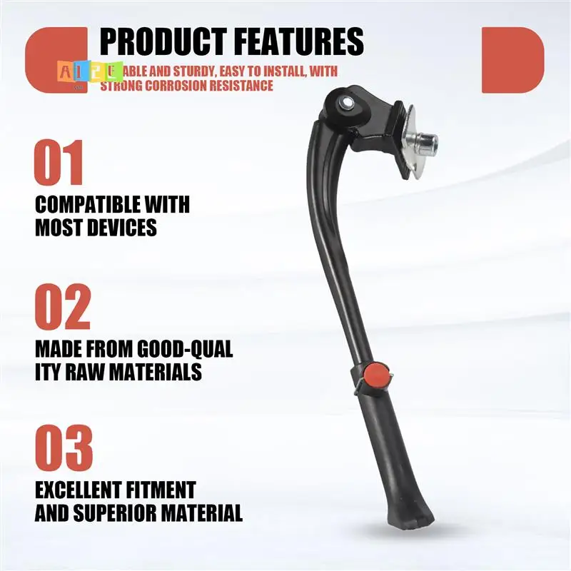 

A12E-Bicycle Kickstand Adjustable Aluminum Bike Side Folding Cycling Side Stand Parking Leg Rod Mountain Road Bike