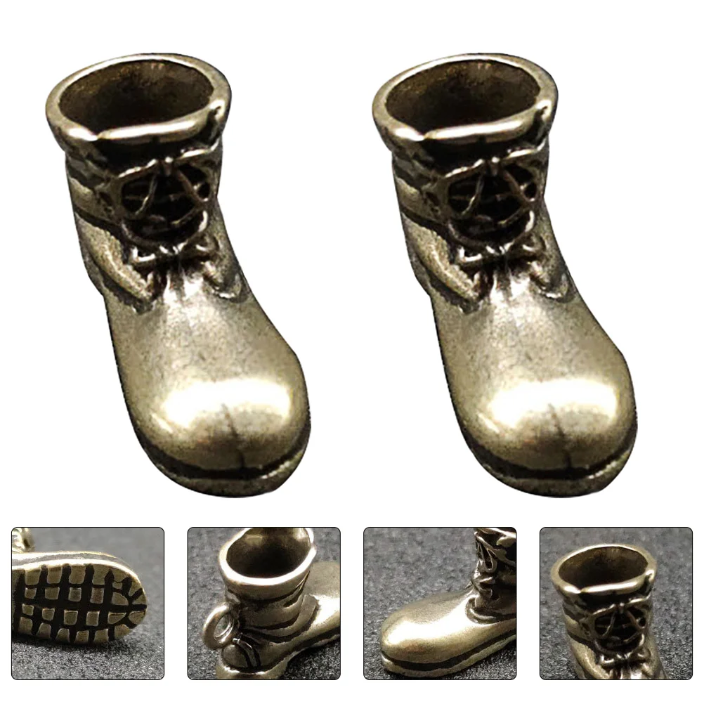 

2 PCS High Heel Boots Pendant DIY Brass Making Pendants Locket Pure Ring Hanging Decorative Mini Keychain