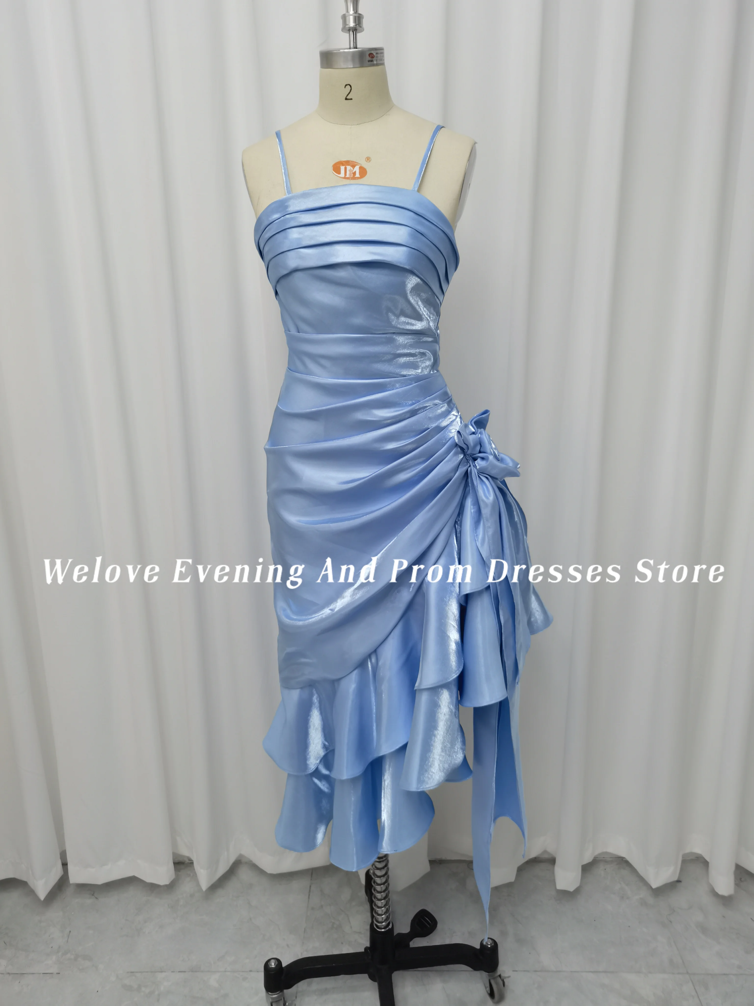 Welove 2024 فستان سهره Spaghetti Staps Mermaid Evening Gowns Asymmetrical Prom Dresses Request Party Wedding Saudi Arabia