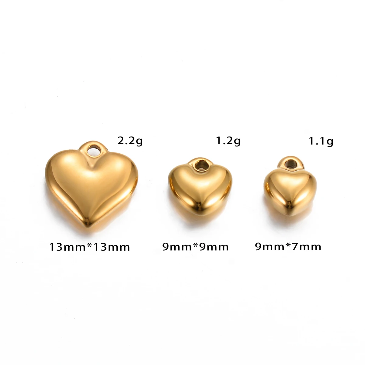 5pcs Classical Stainless Steel Small LOVE 3D Peach Heart Charms Pendant for DIY Earrings Necklace Components Jewelry Making Bulk