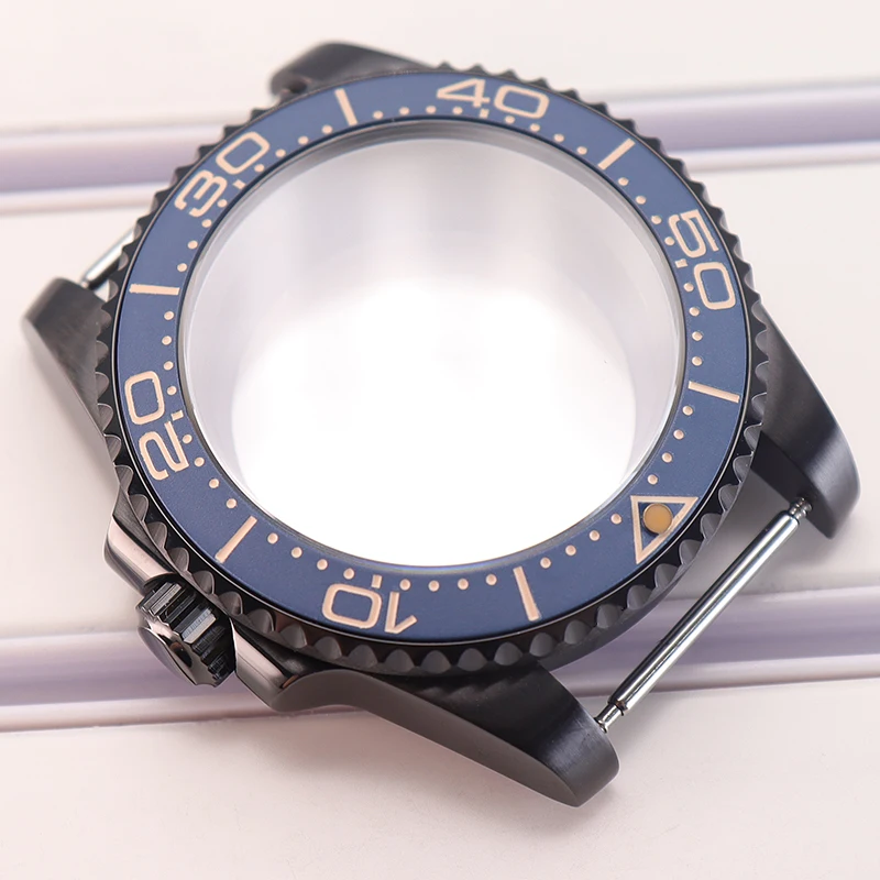 40-mm-Gehäuse für Uhren in Schwarz mit PVD-Beschichtung, passend für Submariner, NH35, NH36, NH34, NH38, ETA 2824, PT5000, Miyota 8215 Uhrwerk, Saphirglas, wasserdicht bis 200 m. – Detail 5