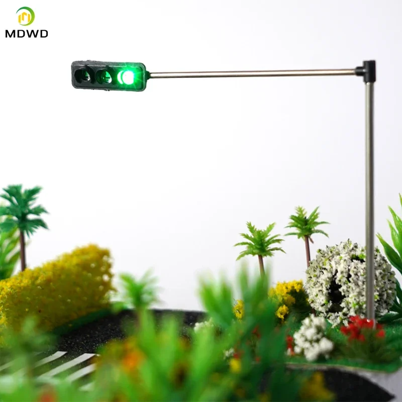 2PCS HO Scale Model Traffic Lights/Operating Pole Mount Overhead Traffic Lights with Controller/Train Railway/Railroad Layout