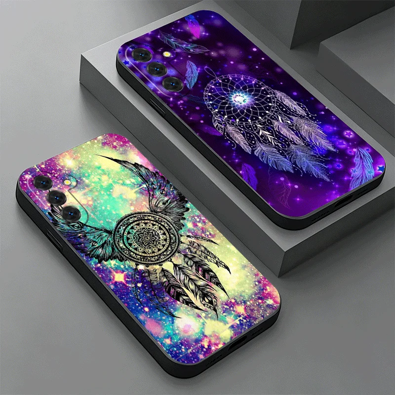 Soft Phone Case For Samsung A17 A37 A57 A16 A36 A56 A15 A35 A55 Mandala Dreamcatcher A14 A34 A54 A13 A33 A53 A27 A26 A25 A24 A23