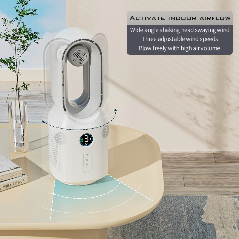 High Aesthetic Design Battery Air Purifier With Display Screen Bluetooth Audio for Car Air Purifier
