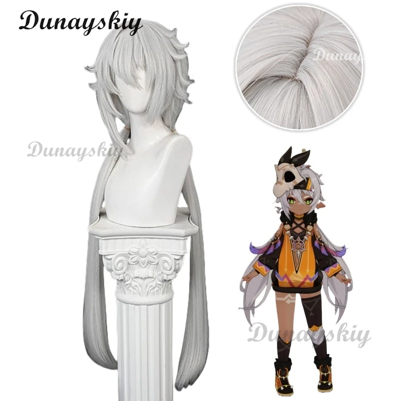 Iansan Cosplay Wig Genshin Impact Game Iansan Gray Long Hair Natlan Collective of Plenty Halloween Party Wigs for Woman