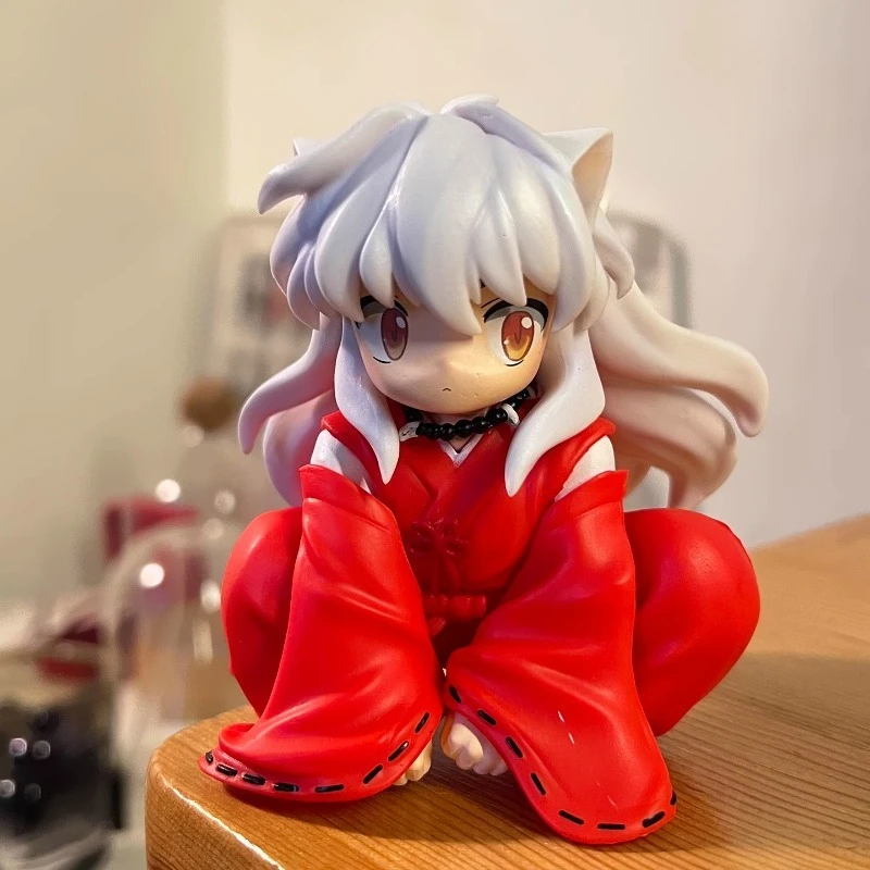 Nowy Inuyasha Sesshoumaru Anime Postać Kreskówka Śliczna Figurka Model Kawaii Kucająca Lalka Ozdoby na Stół Zabawki dla Dzieci