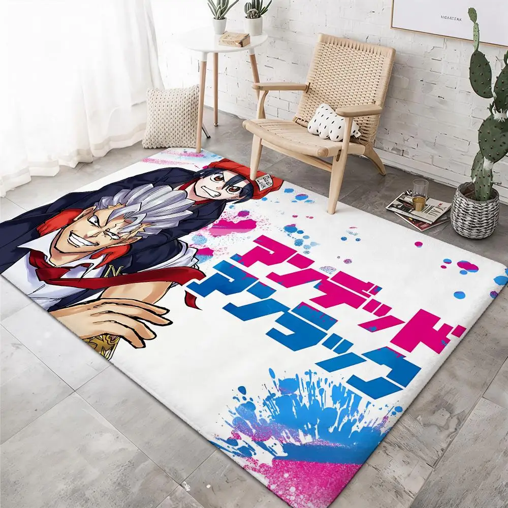 Anime U-Undead Unluck Floor Mat Soft Thickened Flannel Door Mat Non-Slip Living Room Rug Home Decor