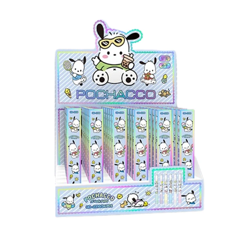 Imagem -06 - Sanrio Pochacco Imprensa Gel Canetas Papelaria Kawaii Estudante Aprender Ferramenta 0.5 Preto Material de Escritório Escolar Presente Atacado 18 Pcs 36 Pcs