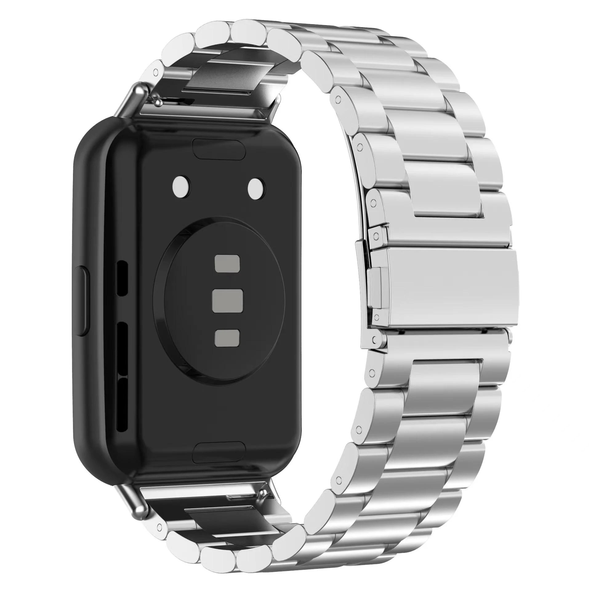 Suitable for Huawei smart watch fit2 three beads stainless steel strap Huawei Smart bracelet Fit2 replace metal strap