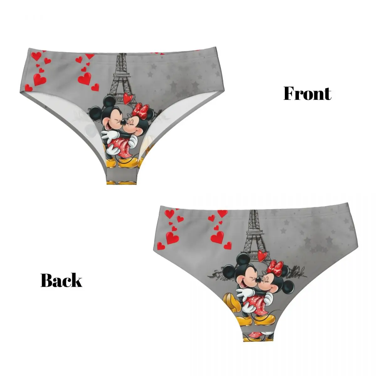 Женские трусики с Микки Маусом и Минни Маус на заказ, удобные трусы с Эйфелевой башней Love, нижнее белье