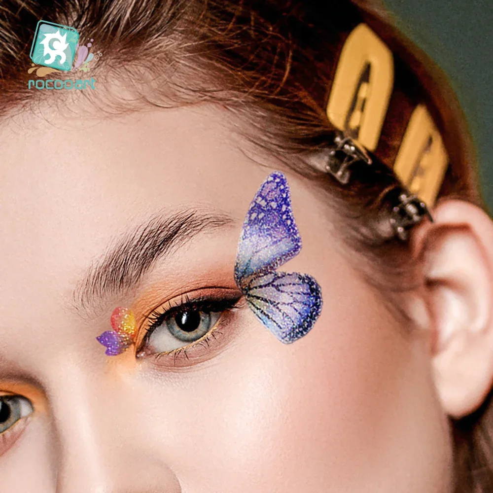 Colorful Face Stickers  Butterfly Temporary Tattoo Stickers Waterproof Glittering Tattoo Stickers Body Art Decoration Sweet