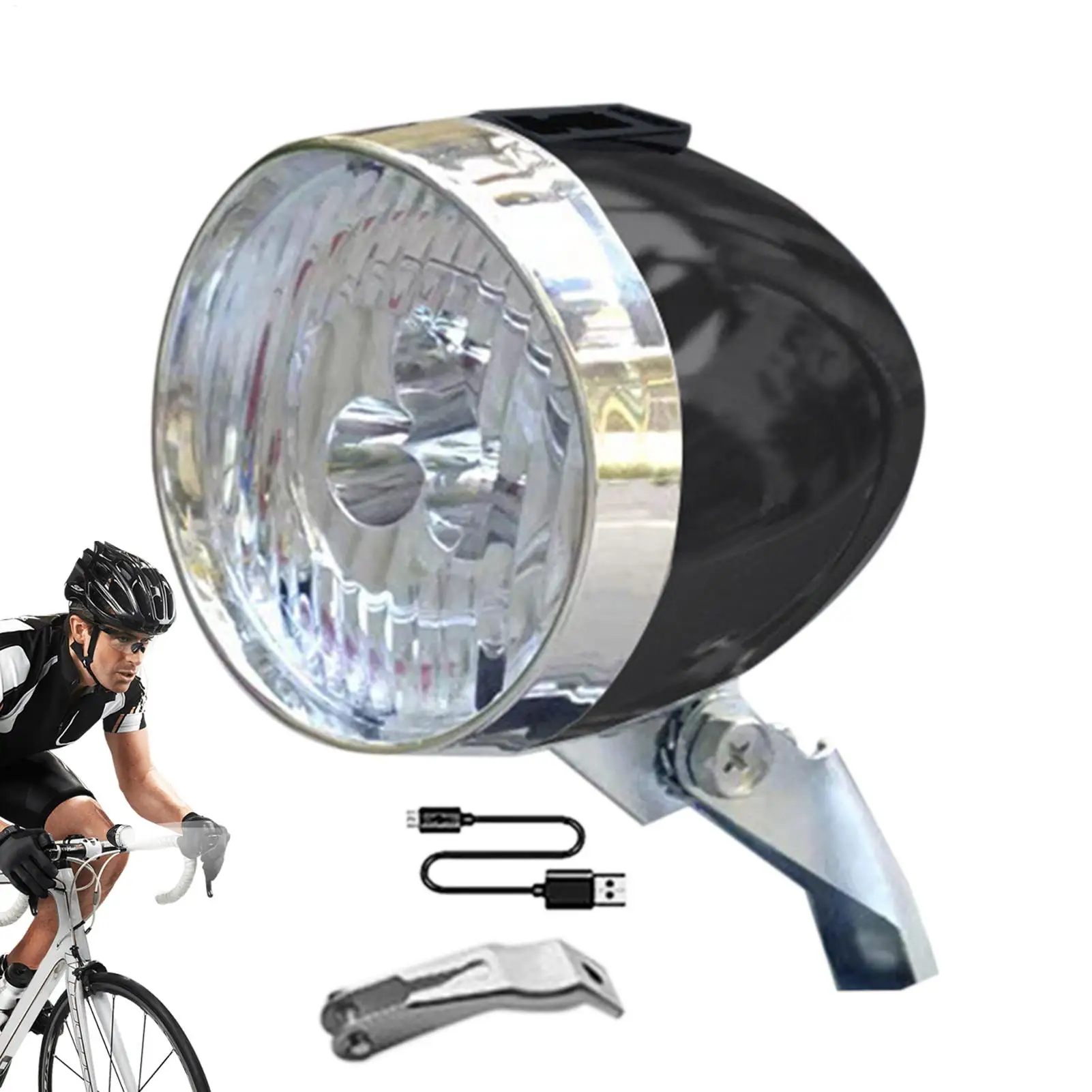 

Bicycle headlight 3 Led Bulbs Cycling Front light Riding gear Rechargeable Bikes Lights For Riding At Night Retro Classic Bikes