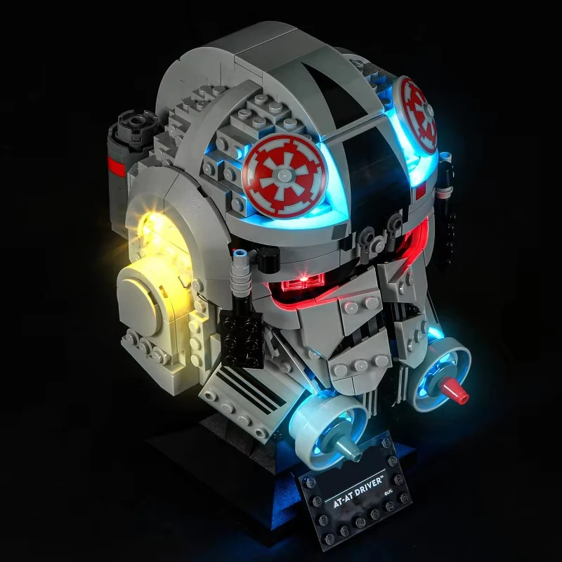 مجموعة إضاءة LED DIY لخوذة السائق LEGO 75429 AT-AT هدية لبروك البناء (ضوء LED فقط، بدون نموذج كتل)