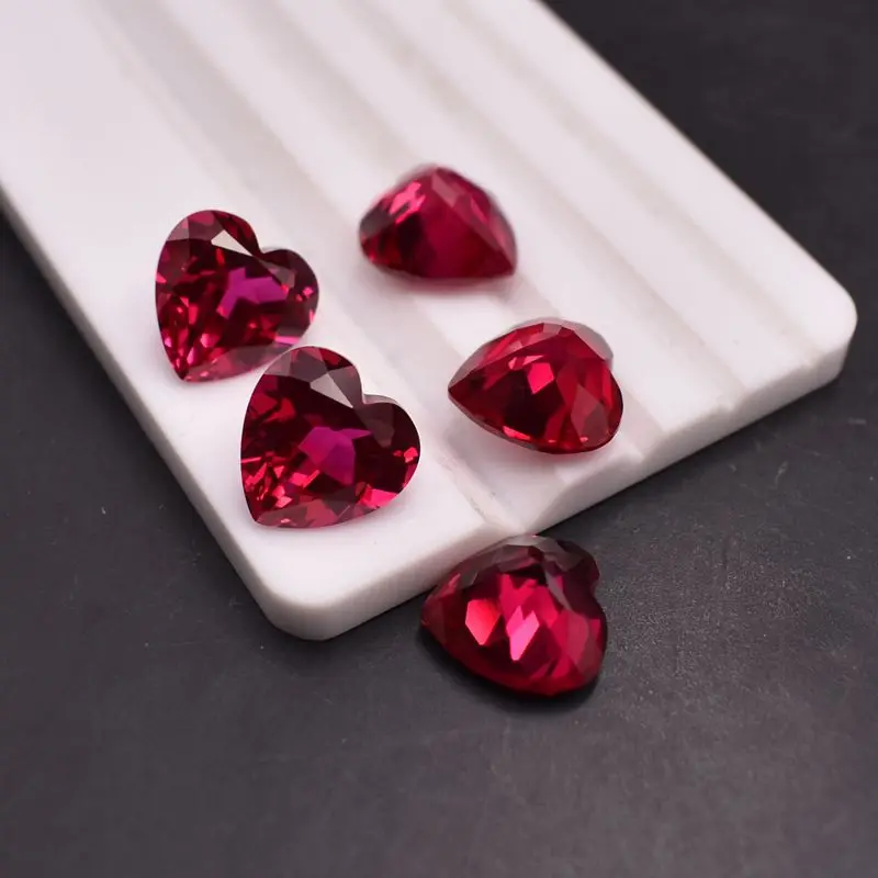 Natural Red Ruby 12x12mm 10.5Cts Sri-Lanka AAAAA+ Ruby Heart Shaped VVS Loose Gem For Jewelry Making Precious Stones