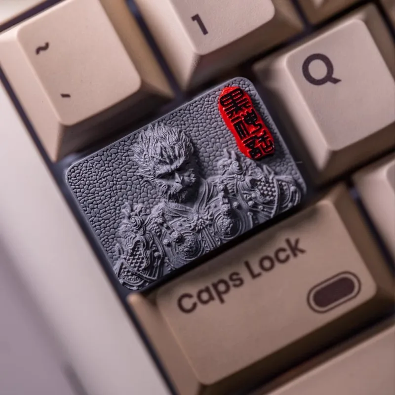 1 Piece Mechanical Keyboard 1.5U 1.5X Tab Keycap Handmade Resin Dark Grey Key Cap Black Myth Wukong Keycaps For MX Switch