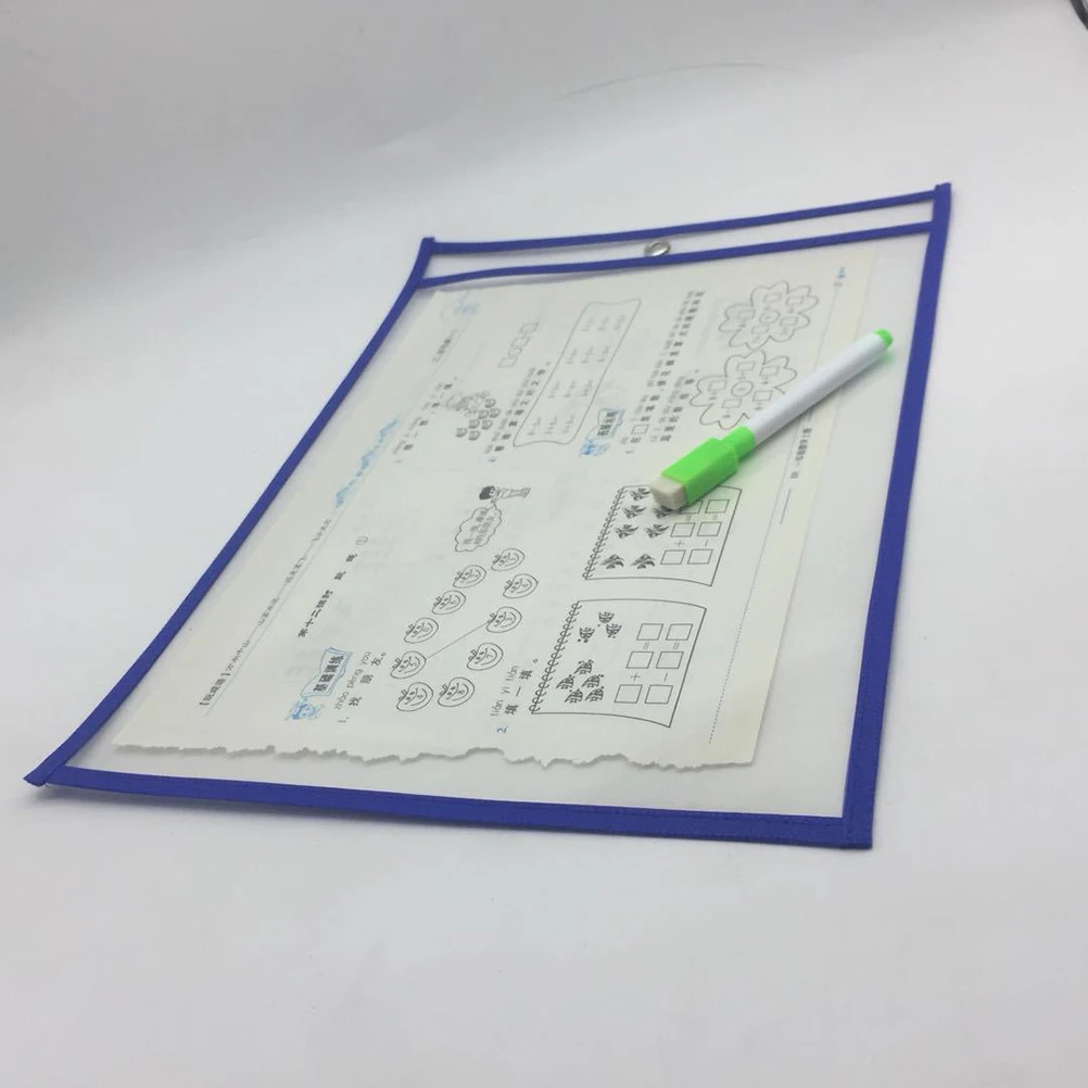 

12 Pcs Dry Erase File Bag Children Pockets for Double Needle PVC Document Pouches