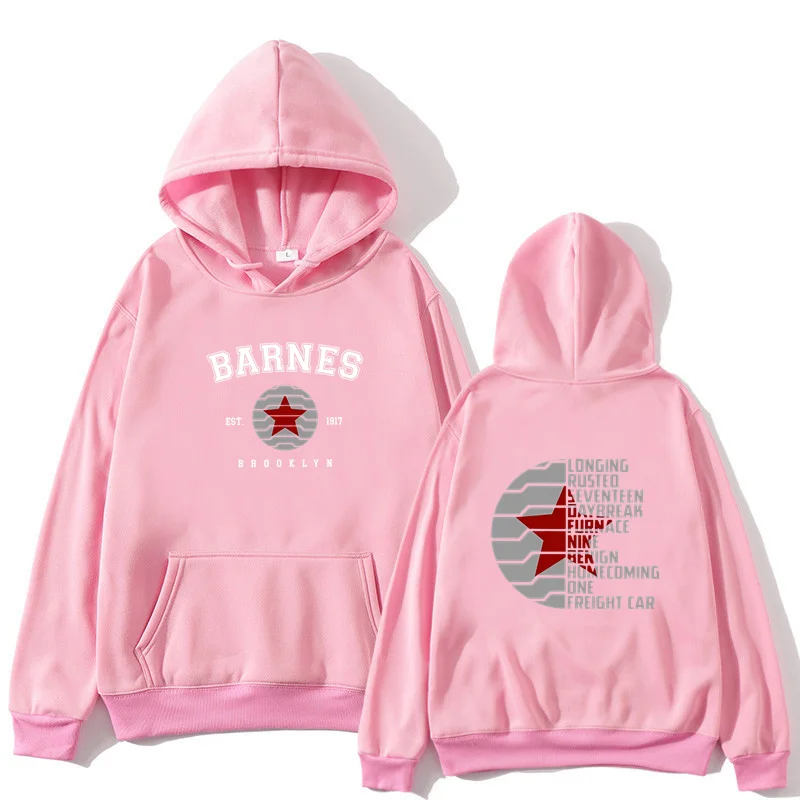 Herbst-Winter Retro Bucky Barnes 1917 Soldatenmode, vorne und hinten bedrucktes Muster, Sport- und Freizeit-Hoodie, Sweatshirt, Oberteil – Detail 3