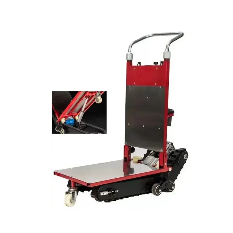 

400KG Silent Electric Vehicle Cargo Handling Cart Crawler-type Up and Down Stair Climber Folding Angle Adjustable